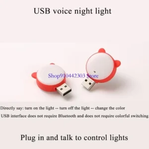 l4md voice control night light colorful usb night light no internet connection require speak control lighting universal